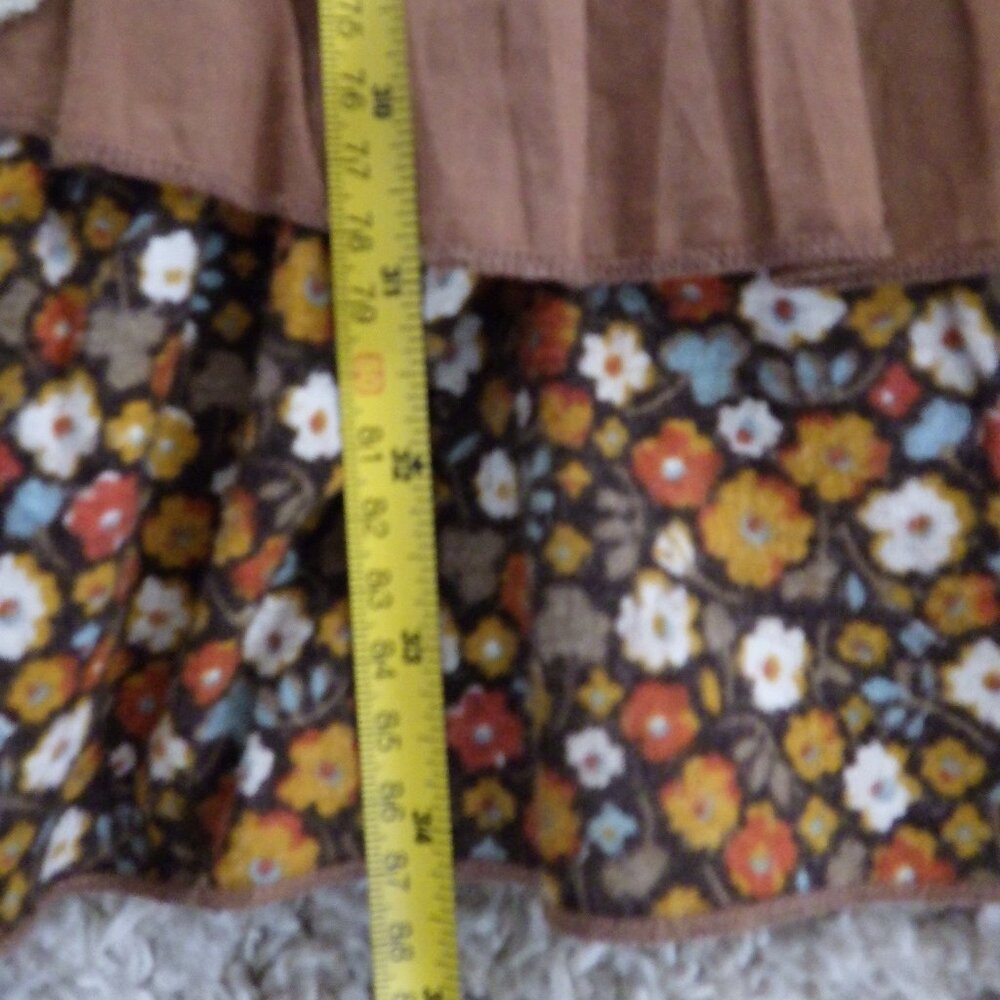 Molly Bracken Dress (10/M) BrownTan Boho Layered Lace Chic Whimsical Prairie - Picture 10 of 10